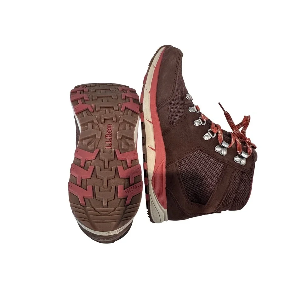 L.L. Bean Mens Mountain‎ Hiking Boots Brown Orange Size 8.5 New No Box